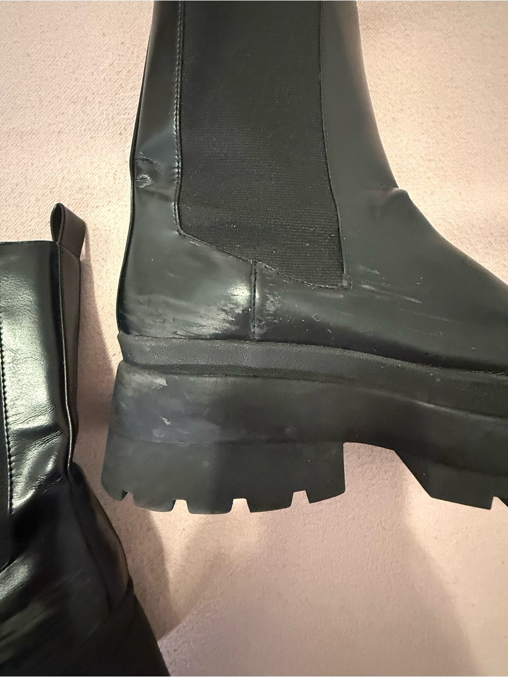 Zara Black Chunky Platform Chelsea Boots - Picture 10 of 10
